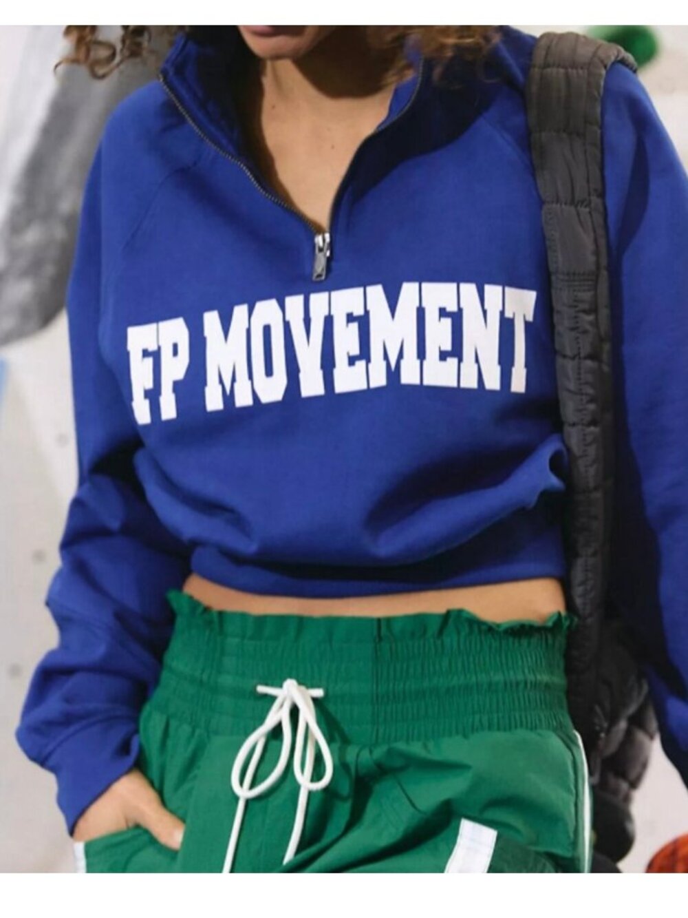 126. NWT FREE PEOPLE Athlete Blue Combo sweater size XL